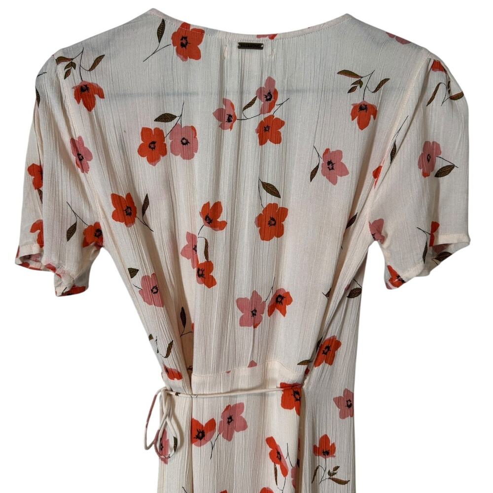Billabong Floral Fields Midi Wrap Dress Cream‎ Red Pink Floral XS Spring Summer - Picture 8 of 10